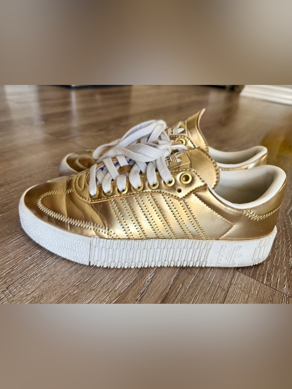 adidas Sambarose in Gold Metallic - size 8.5 (Womens) - Picture 3 of 5